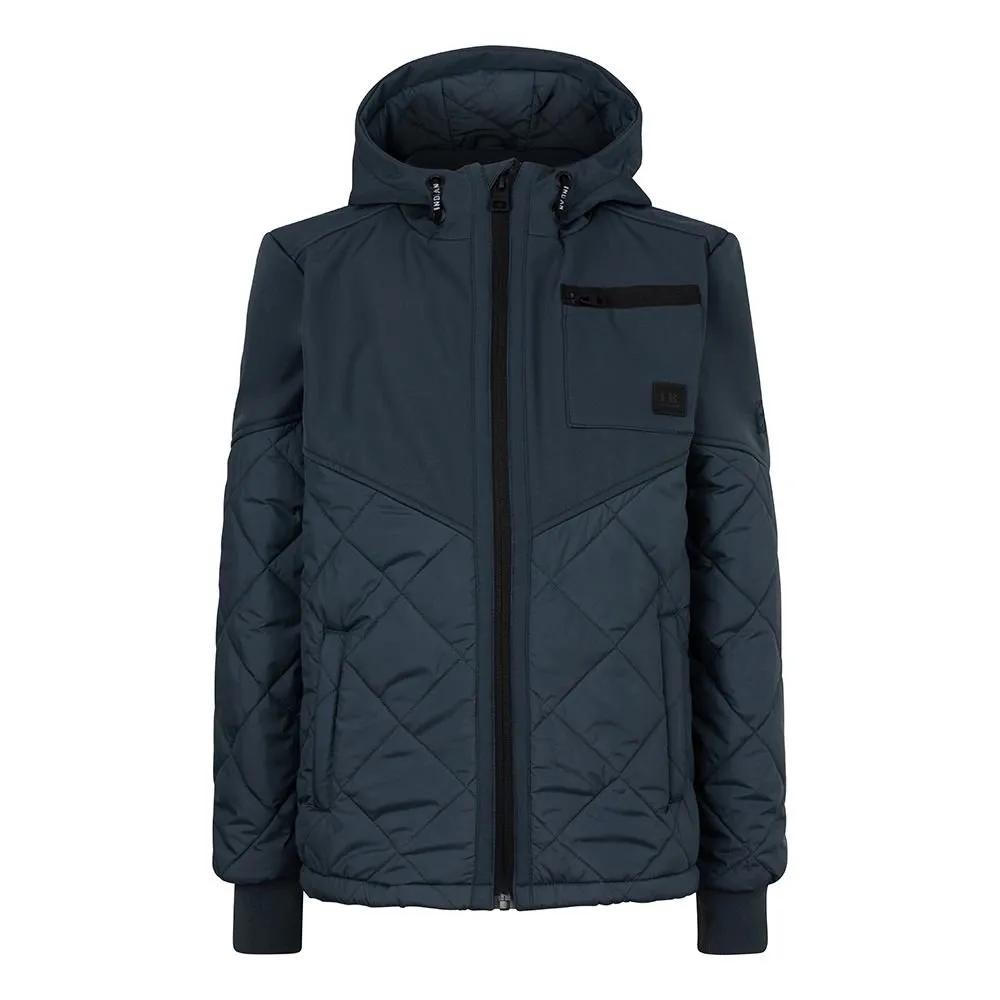 INDIAN BLUE JEANS ZOMER ’24  QUILTED SOFT SHELL HOODED JACKET – DEEP ANTRA (IBBS241504)