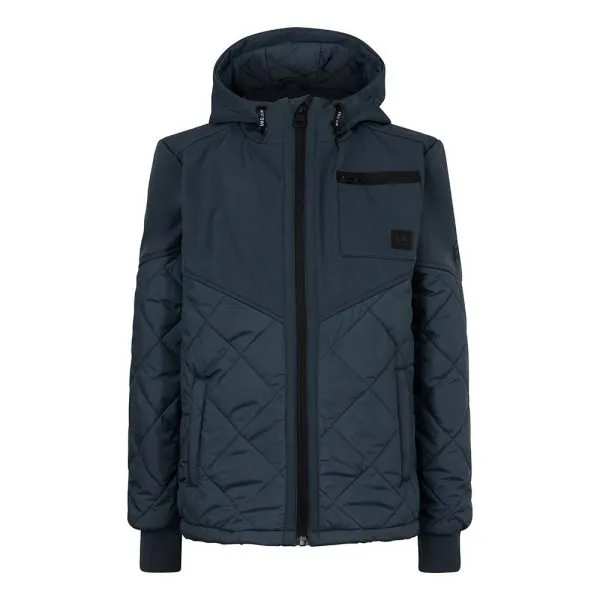 INDIAN BLUE JEANS ZOMER ’24  QUILTED SOFT SHELL HOODED JACKET – DEEP ANTRA (IBBS241504)